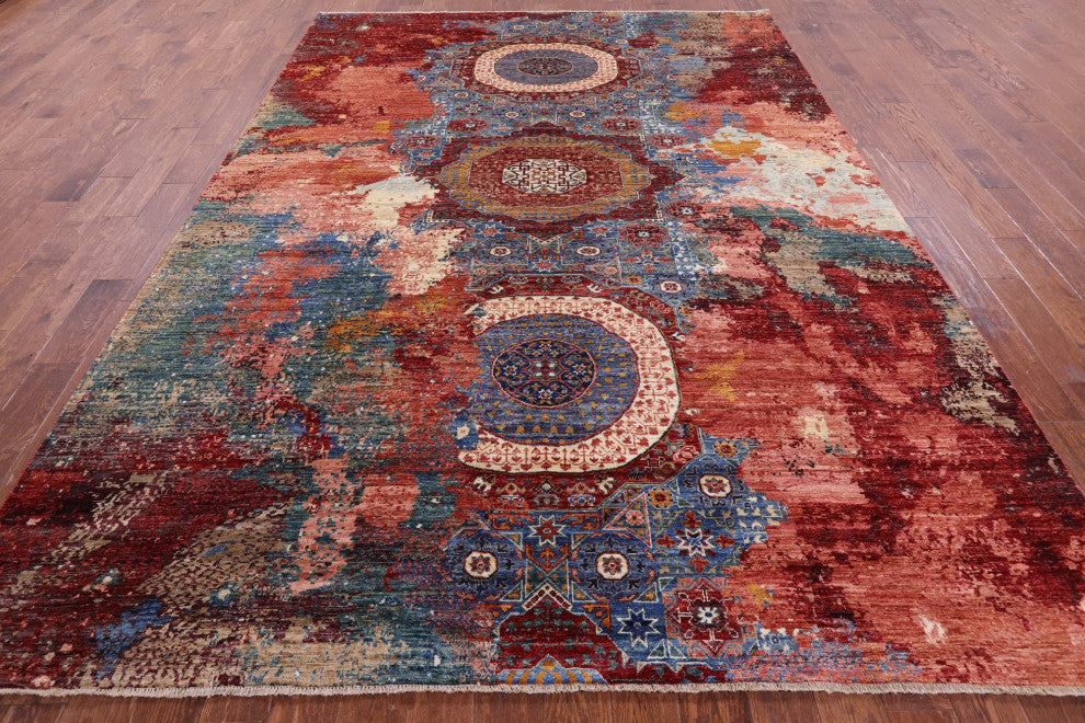 Modern Mamluk Hand-Knotted Wool Rug 8' 3" X 11' 5" - Q12410