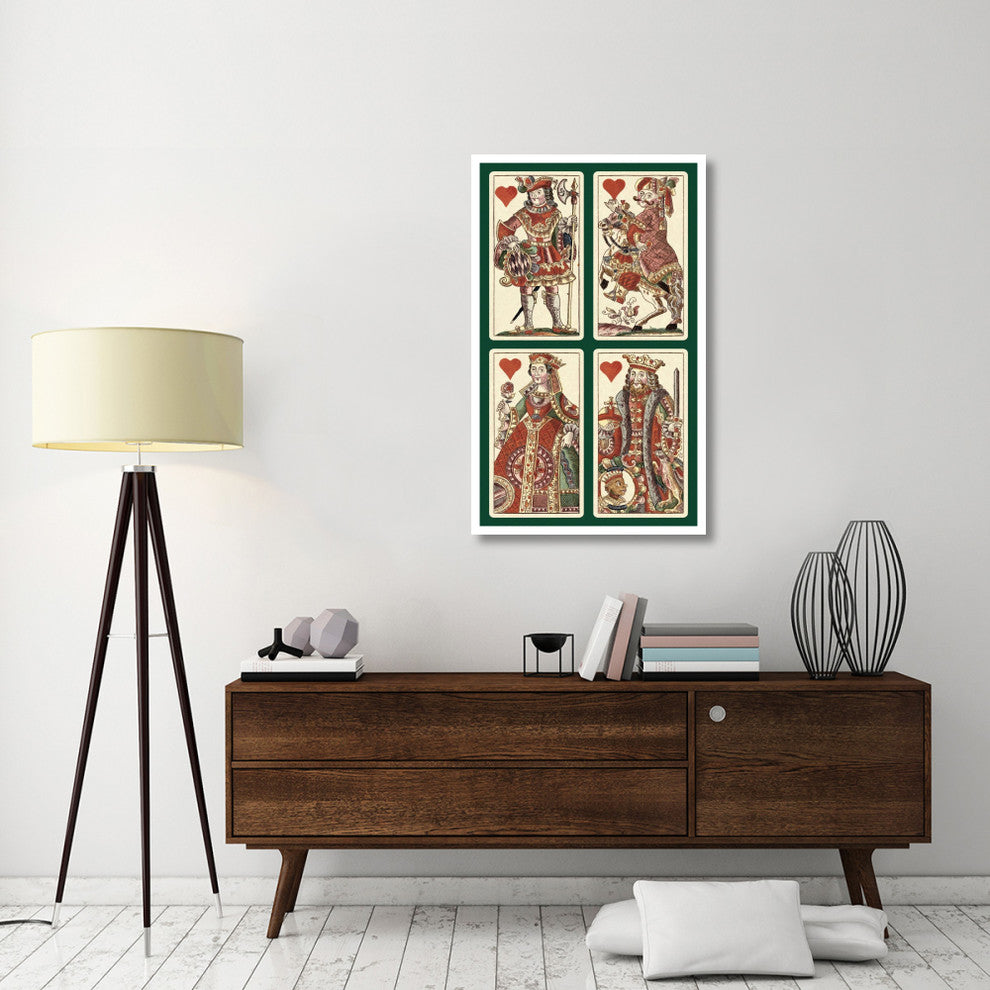 "Hearts (Bauern Hochzeit Deck)" Print by Andreas Benedictus GÃŒÂ¦bl, 28"x46"