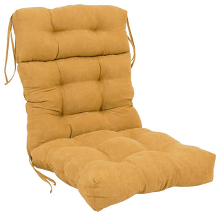 20"x42" Solid Microsuede Tufted Chair Cushion, Lemon