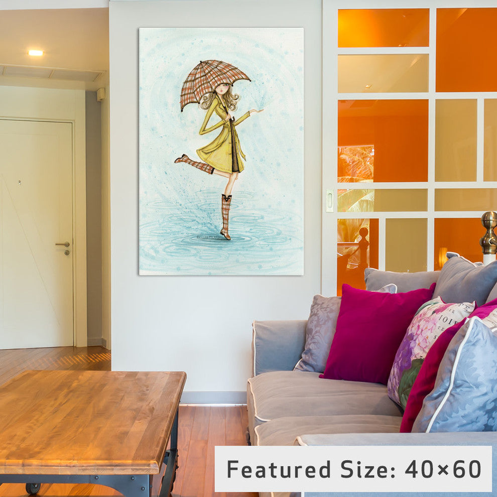 "Raindrops" Canvas Art Print By Bella Pilar, 26x1.5x40