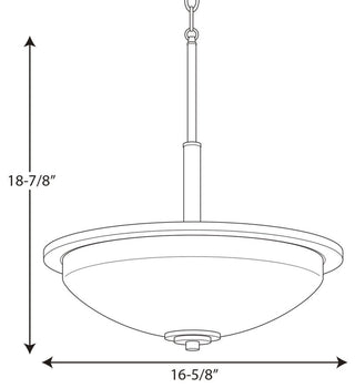 Progress Lighting 3-100W Medium Inv Pendant, Black