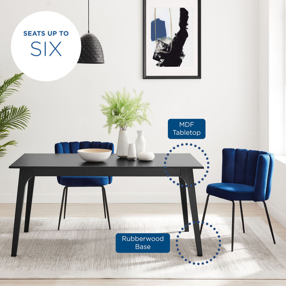 Juxtapose 63" Dining Table Black Black
