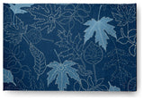 Dotted Leaves Fall Design Chenille Area Rug, Blue, 4'x6'