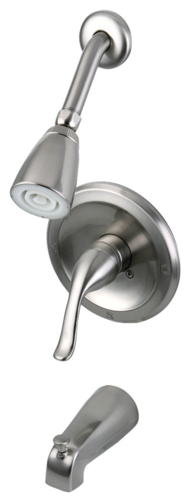 Kingston Brass Single-Handle Tub and Shower Faucet, Brushed Nickel