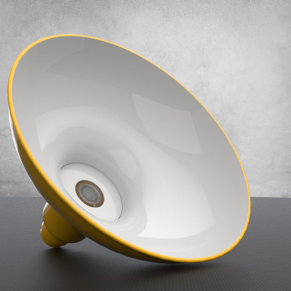 8in.  Yellow Gooseneck Barn Light with Chic Arm