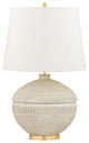 Katonah 1-Light Table Lamp- Gold Leaf Finish White Belgian Linen Shade