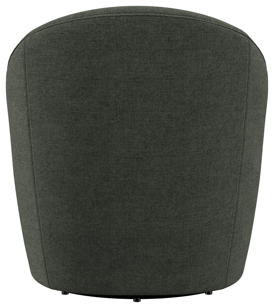 Leon Upholstered Barrel Accent Swivel Chair Hunter Green