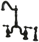Kingston Brass Bridge Kitchen Faucet With Brass Sprayer, Oil Rubbed Bronze