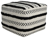 Textured Chevron Stripe Pouf Ottoman