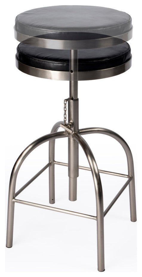 Clyde Leather Adjustable Bar Stool