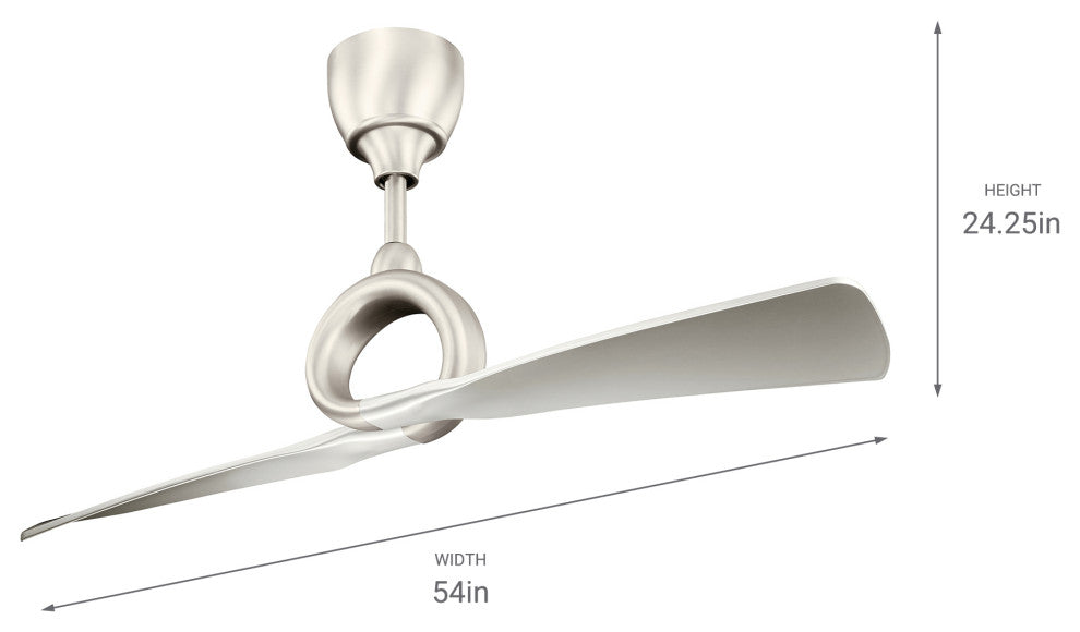 Kichler 300168NI 54"Ceiling Fan, Brushed Nickel Finish