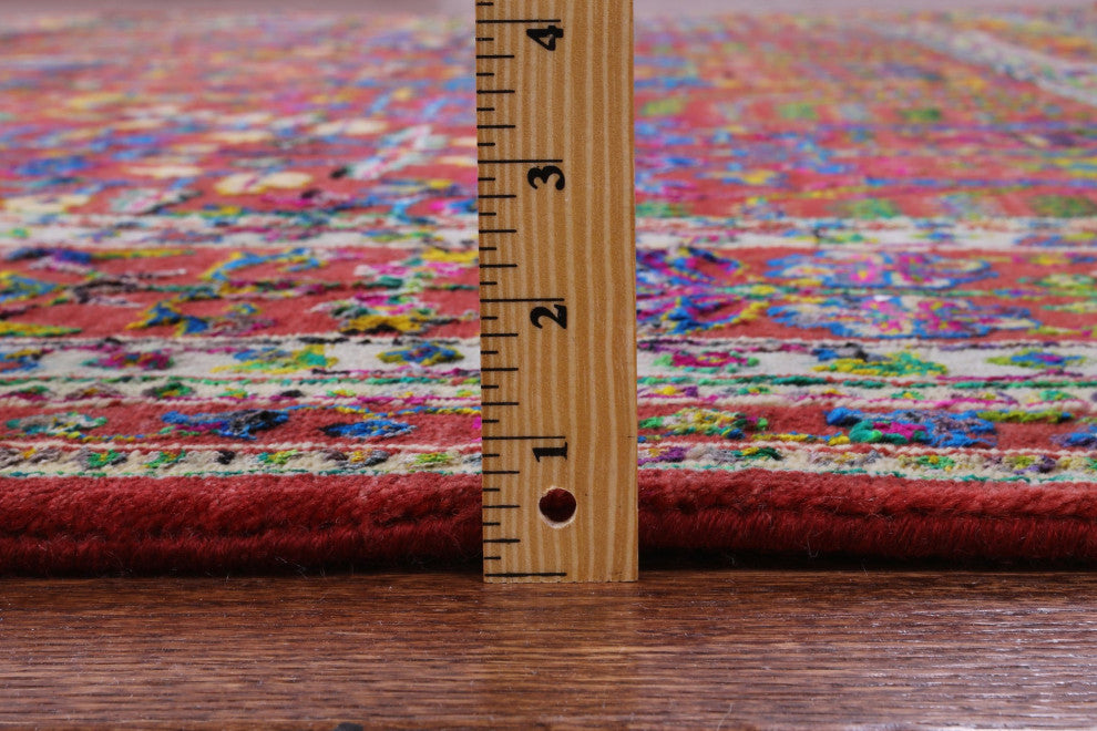 9' Square Persian Ziegler Handmade Wool & Silk Rug - Q13721