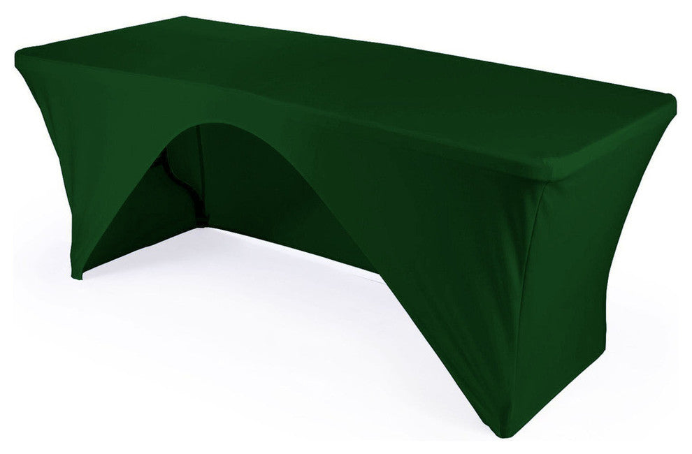 LA Linen Open Back Spandex Tablecloth, Emerald Green, 72"x30"x30"