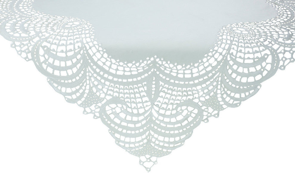 Dainty Lace Table Topper 36"x36" , White