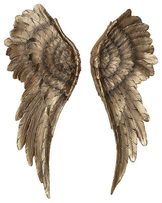 2 Piece Angel Wing Relief Wall Decor, 21.75 Inches