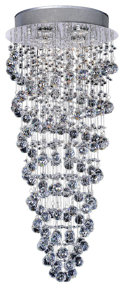 Double Spiral 4 Light Flush Mount With Chrome Finish