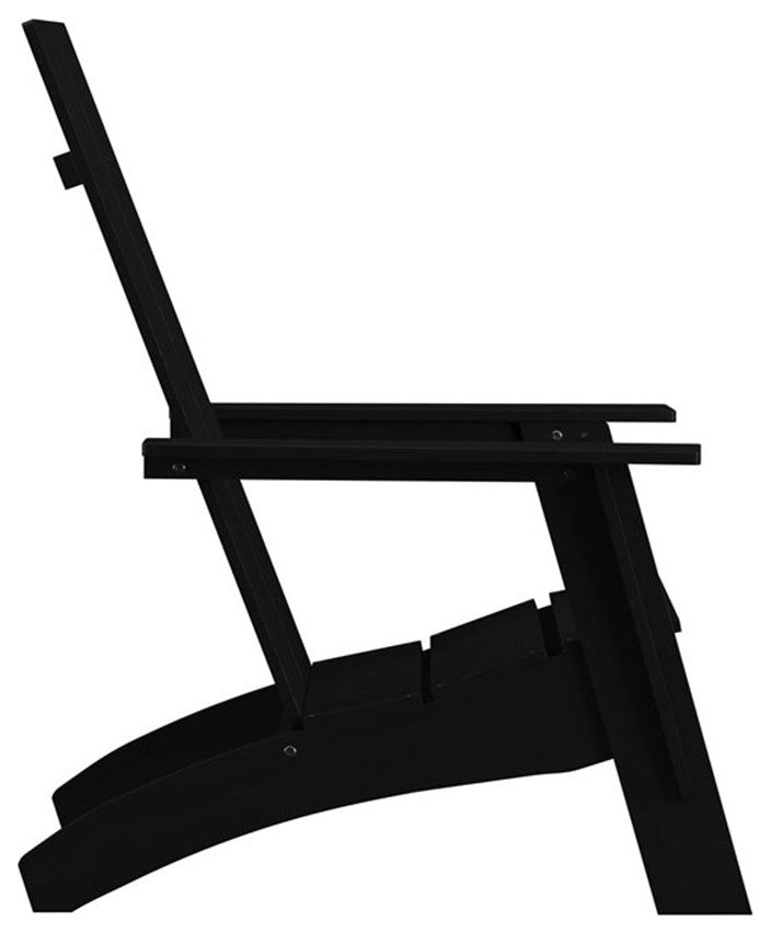 Sawyer Modern All-Weather Poly Resin Wood Adirondack Chair in Black