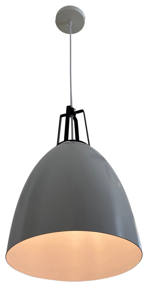 Kin 1-Light Large Dome Modern Pendant, White