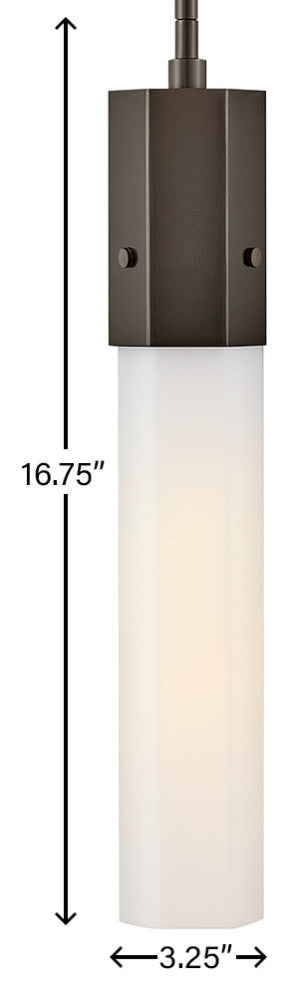 Hinkley 16.75" Facet Extra Small Pendant Light - Black Oxide + Etched Glass