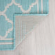Shaila Transitional Geometric Aqua/Cream Indoor/Outdoor Area Rug, 8'x10'