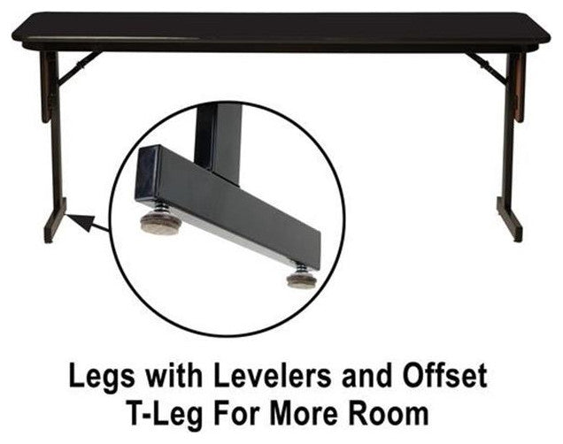 Adjustable Height 3/4" High Pressure Folding Seminar Table in Savannah Sand