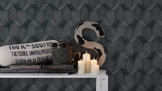 Textured Wallpaper Modern Featuring 3D Geometric Structure, 388272