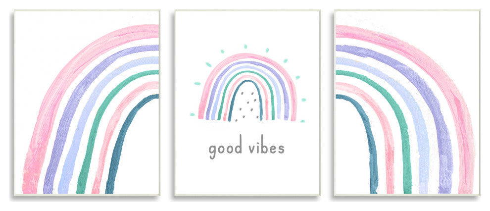 Playful Good Vibes Rainbow Pastel Pink Purple Arches,13 x 19