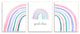 Playful Good Vibes Rainbow Pastel Pink Purple Arches,13 x 19
