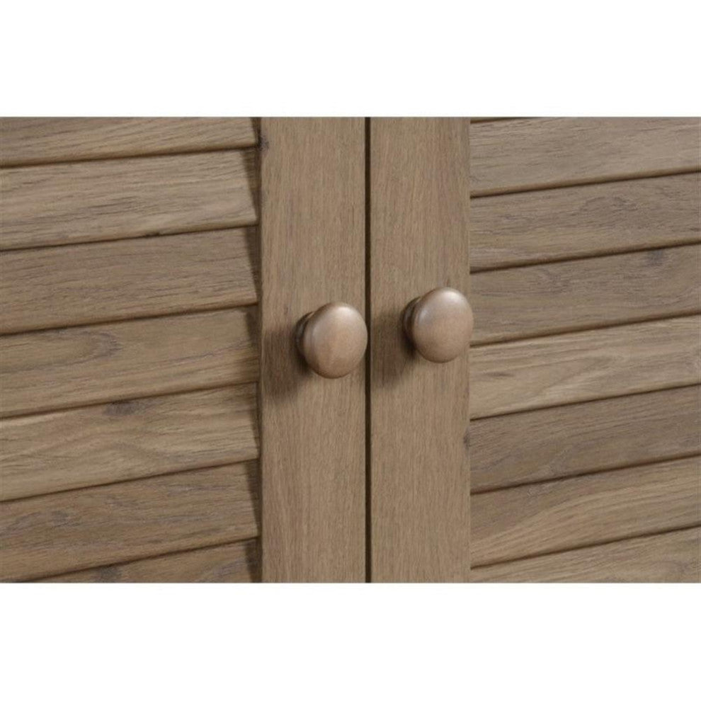 Sauder Harbor View Engineered Wood Storage Cabinet in Salt Oak Finish