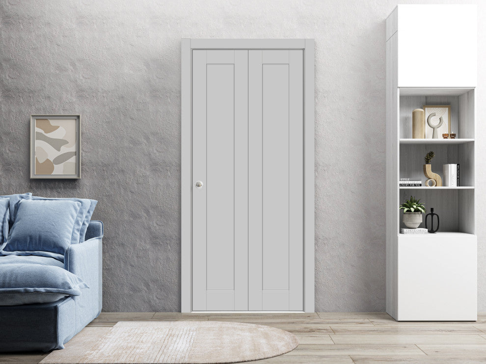 Sliding Closet Bi-fold Doors 60 x 96 | Quadro 4111 Matte Grey