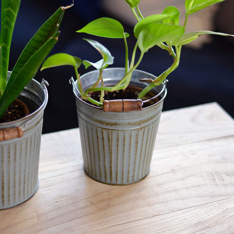 3 Piece Corrugated Bucket Cache Pot Planter