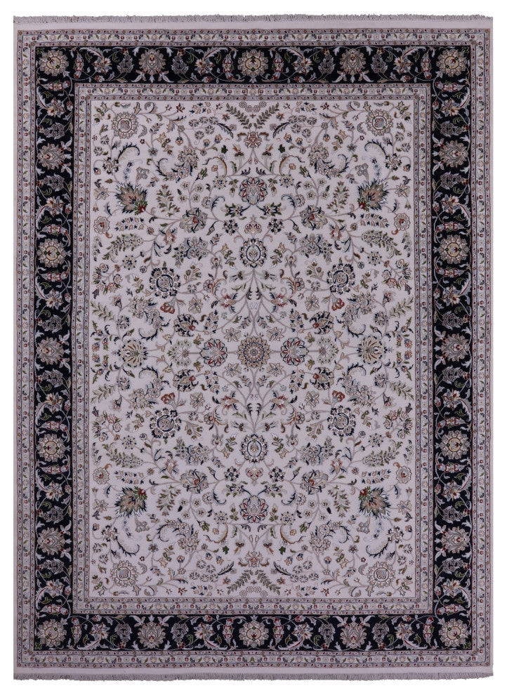 Hand-Knotted Persian Nain Wool & Silk Rug 9' 0" X 12' 5" - Q14747