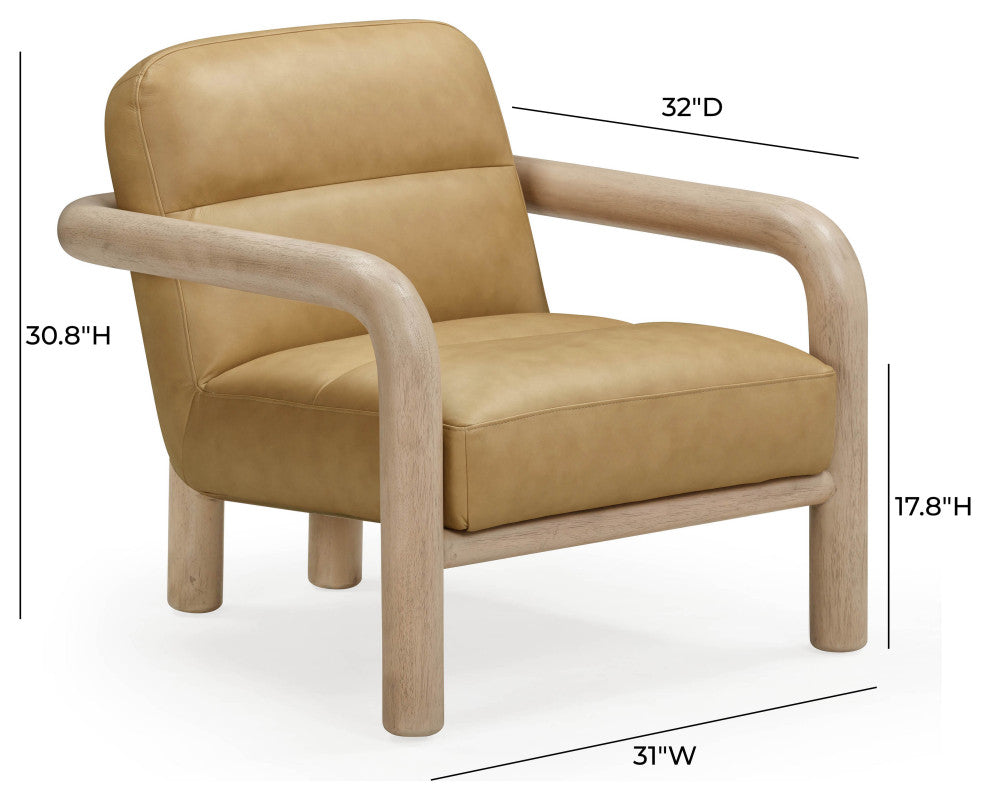 Bekah Tan Genuine Leather Accent Chair
