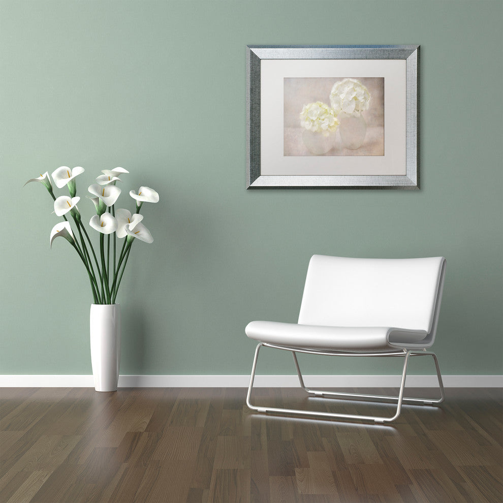 Cora Niele ''White Hortensia Still Life'' Matted Framed Art
