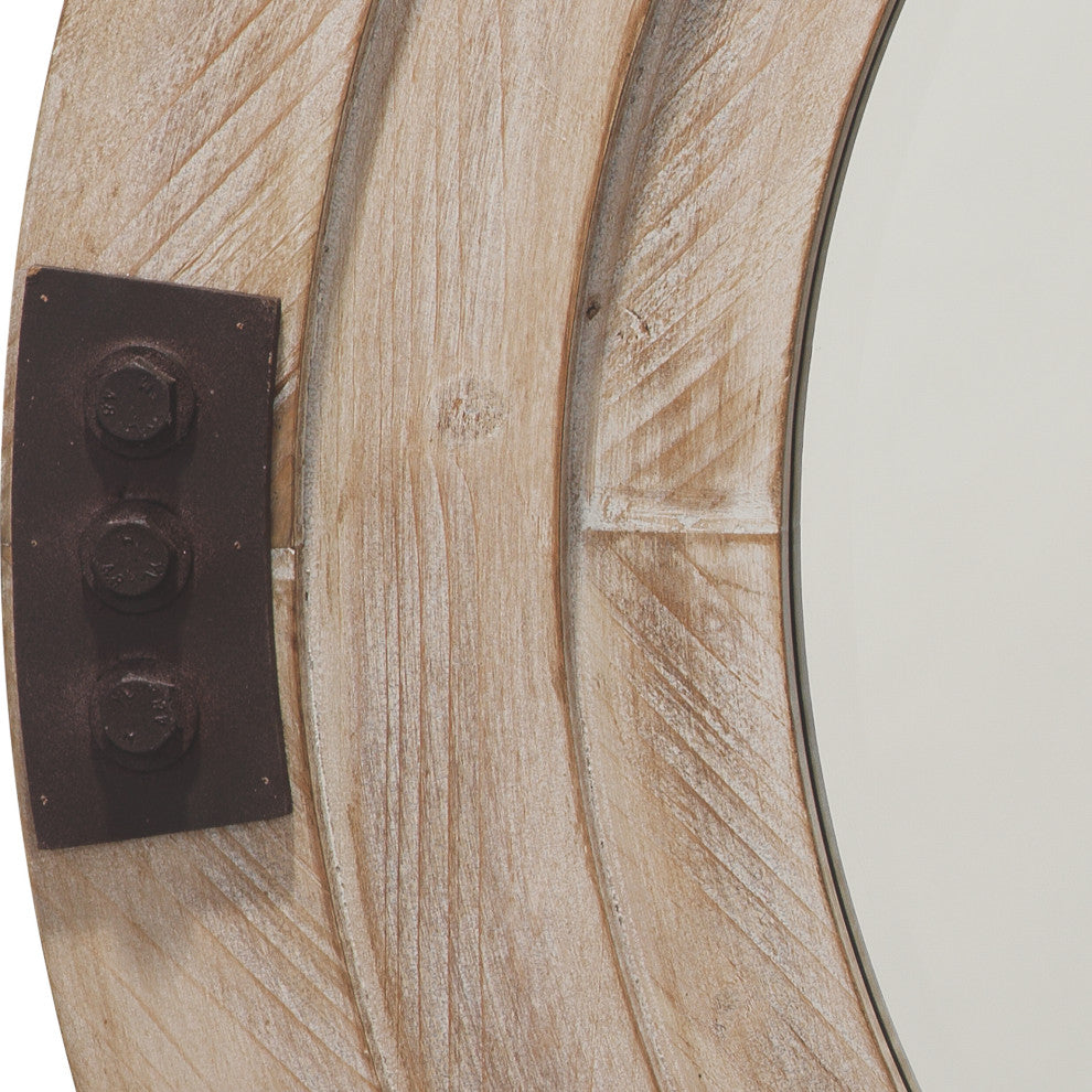 Foreman Wood Mirror, White Washed