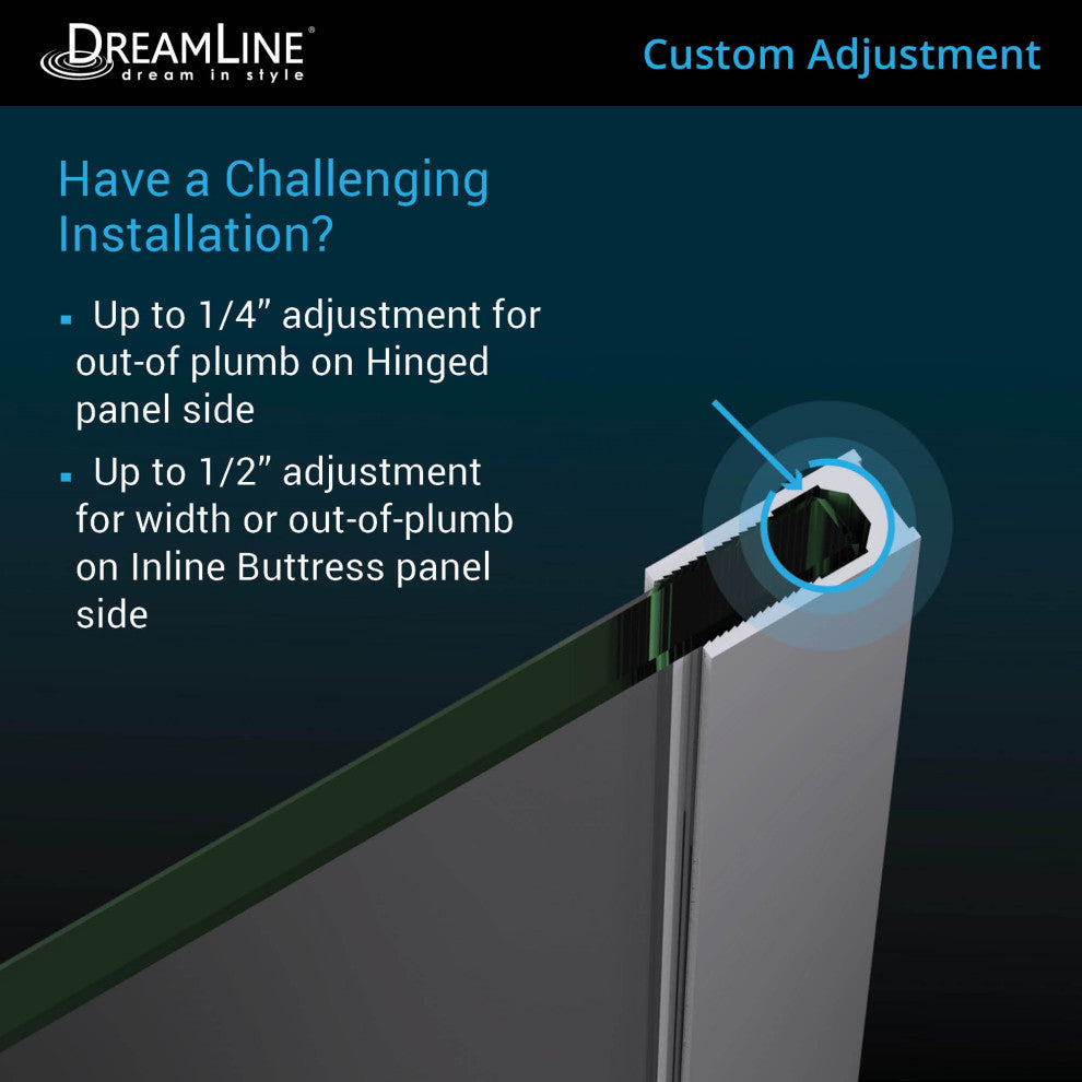 DreamLine Unidoor-X 66-66 1/2x72 Hinged Shower Door, Chrome, D1243634-01