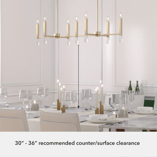Sunjai Alturas Gold 7 Light Linear Chandelier Ceiling