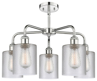Cobbleskill 5-Light 23" Stem Chandelier, Polished Chrome Finish, Clear Shade