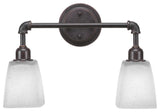Vintage 2 Light Bath Bar, 4.5" White Muslin Glass