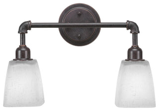 Vintage 2 Light Bath Bar, 4.5" White Muslin Glass