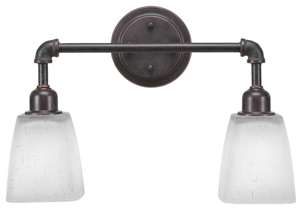 Vintage 2 Light Bath Bar, 4.5" White Muslin Glass