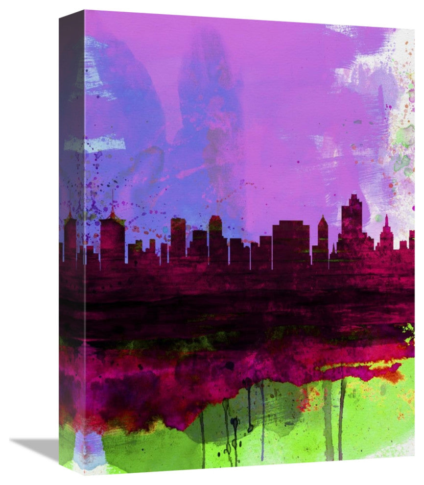 "Tulsa Watercolor Skyline 2" Fine Art Print