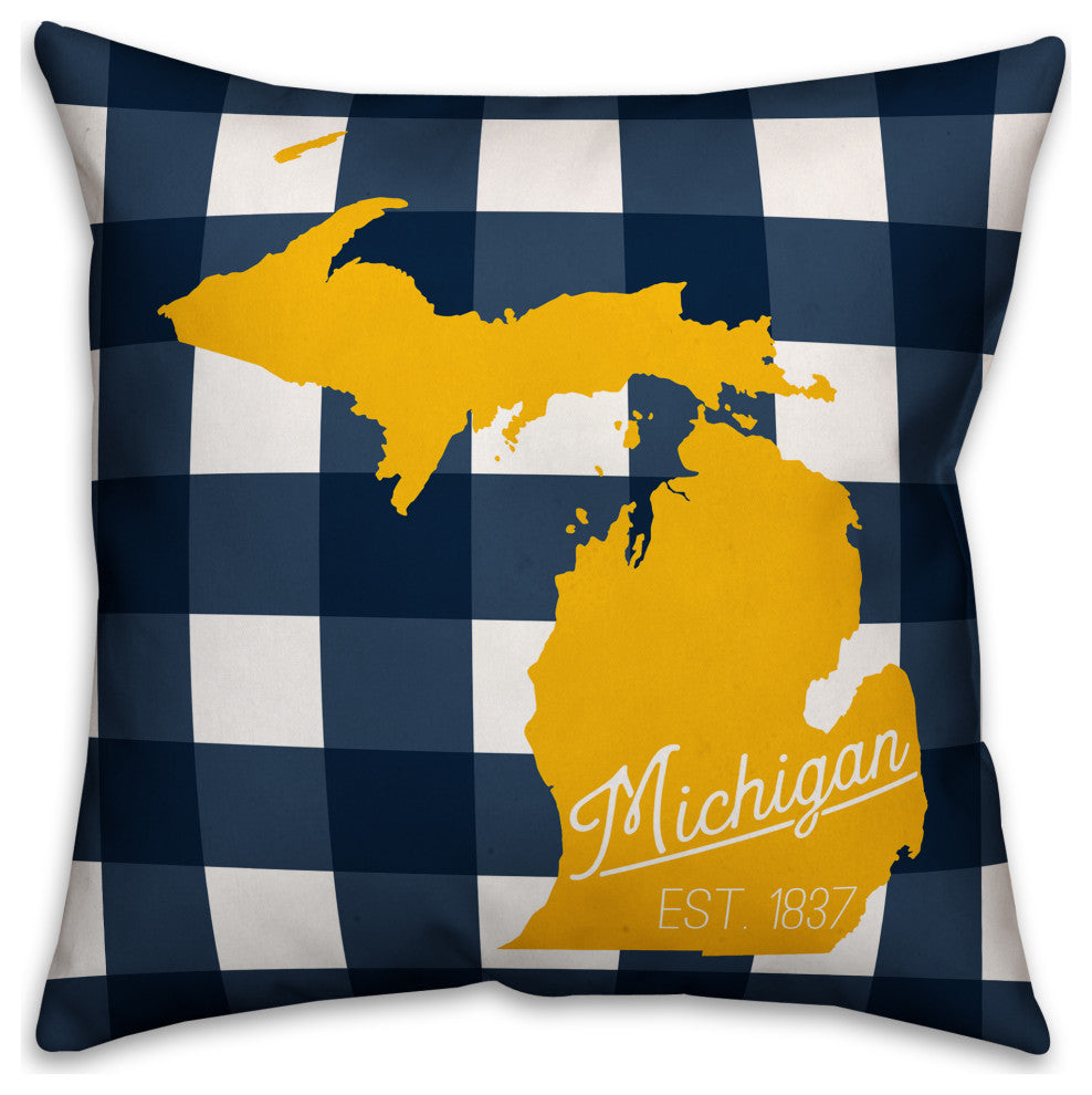 Michigan Buffalo Check 18x18 Spun Poly Pillow
