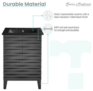Swiss Madison SM-BV470-3 Cascade 24" - Brown Oak / White