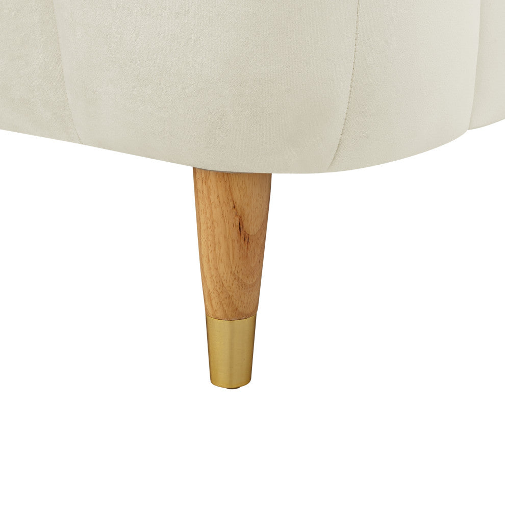 Loft Lyfe Eliyahu Bed Upholstered, Beige Velvet King