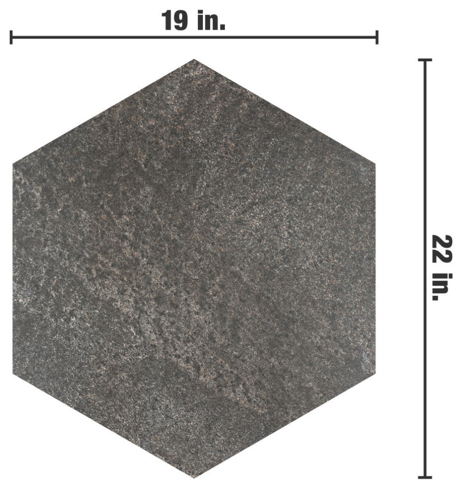 Nagpur Grand Hex Grafito Porcelain Floor and Wall Tile