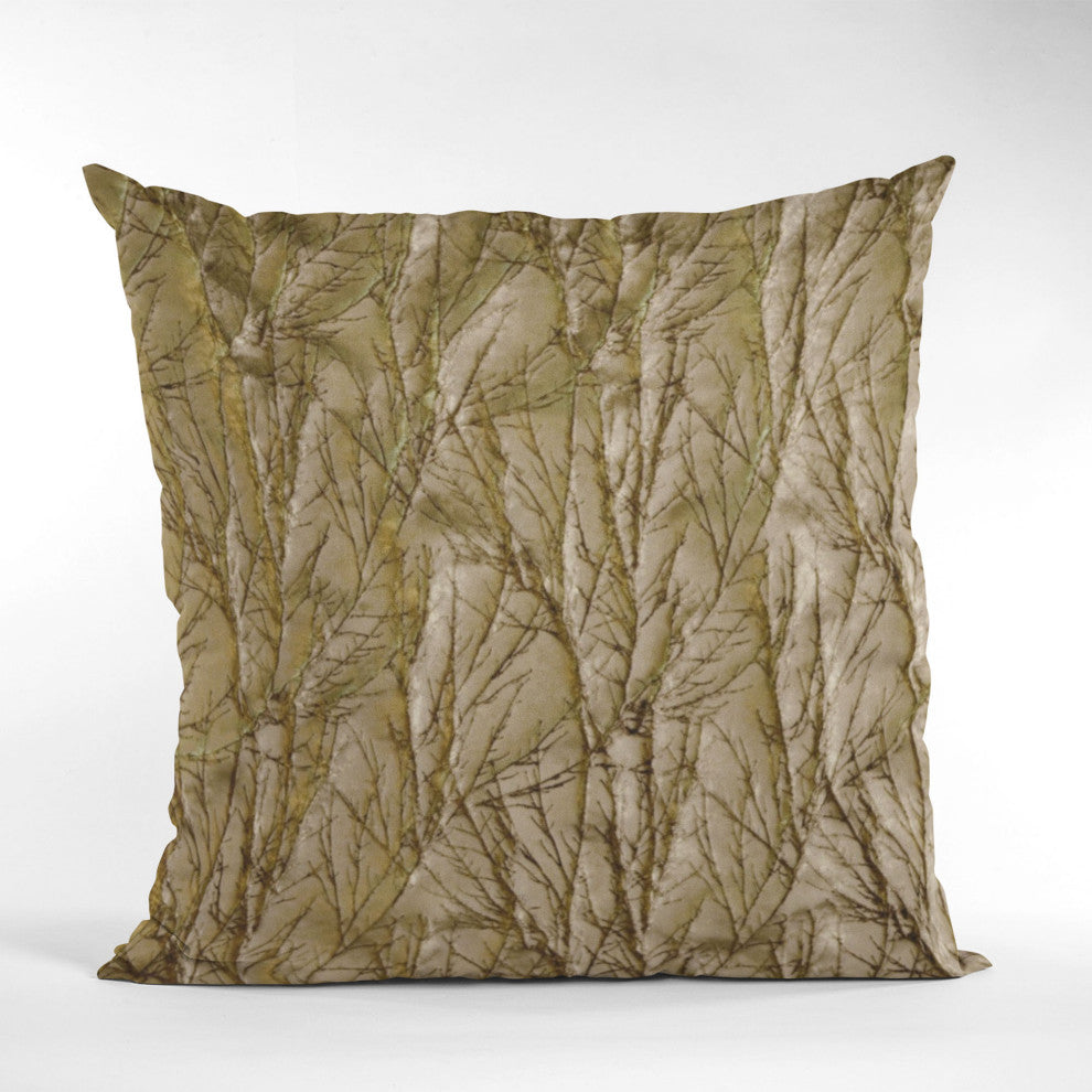 Burnished Bronze Yarns Shiny Fabric Luxury Throw Pillow, Double sided 16"x16"