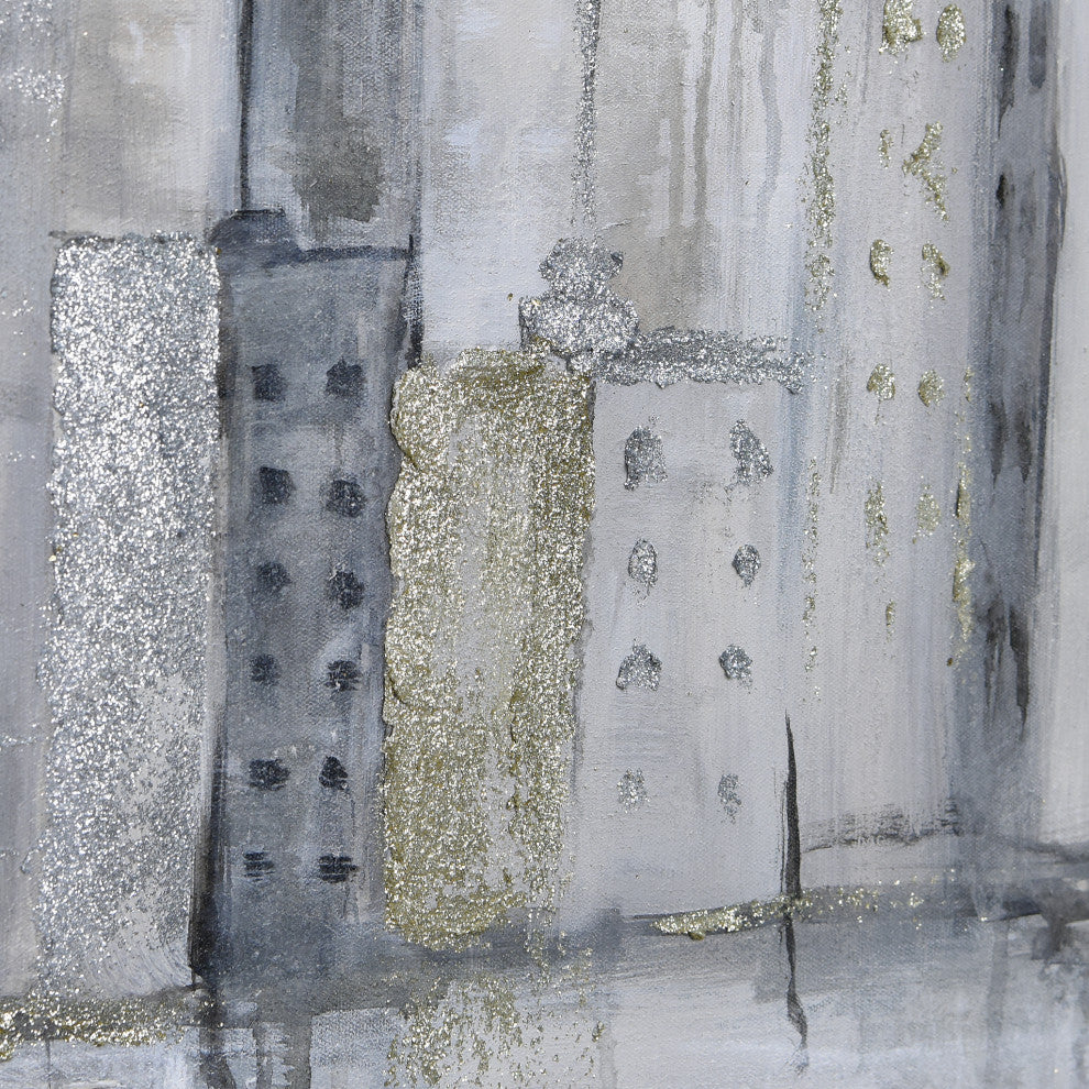 Foggy City Textured Metallic Hand Painted Wall Art by Martin Edwards