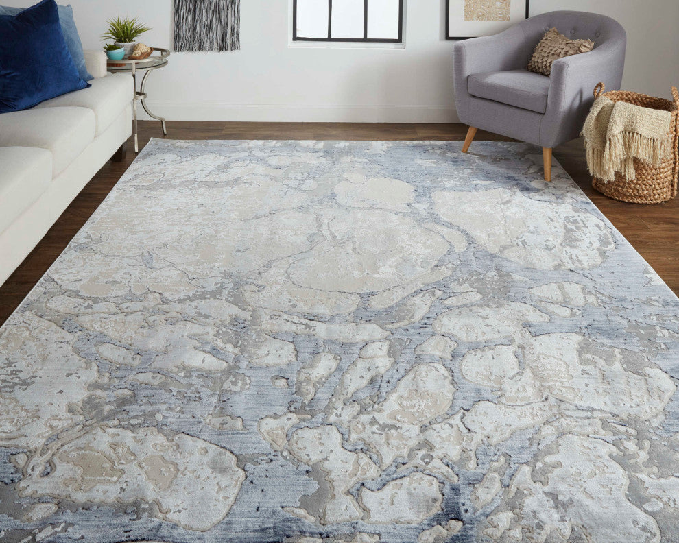 Corben R39G8 Transitional/Casual Rug, Blue, 3'x5'