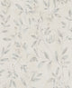 Floral Textured Wallpaper, Leaves on Concrete, Beige Cream Gray Silver, Sample